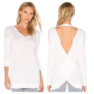 Vimmia sweater Shavasana reversible women's SMALL White Cross Back Style# 0728 N